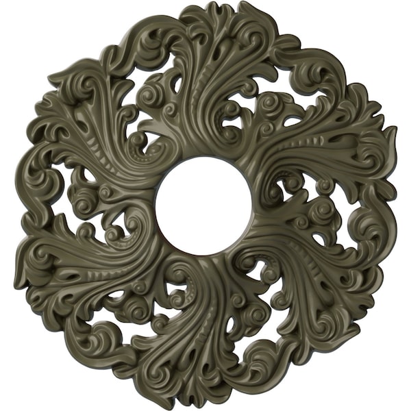 Ekena Millwork Orrington Ceiling Medallion (Canopies up to 4 3/4"), 19 5/8"OD x 4 3/4"ID x 1 3/4"P, Painted Turtle CM19ORPTF - main